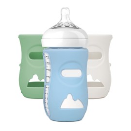 LOTBILL 3 Pack Silicone Bottle Sleeves for Avent Natural Glass Baby Bottles, Protection and Insulation, Glass Baby Bottle Sleeve Compatible with Avent Glass Bottles 8 oz, Dishwasher Safe, BPA Free