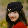 Unomor Women’S Airline Stewardess Beret Hat - Attendant Cap in