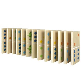 Color Baby Dominoes Wooden Animals, 28 Pieces