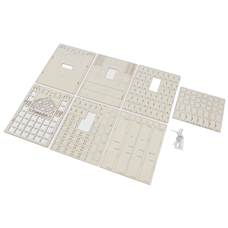 Wooden Ramadan Calendar 30 Storage Drawers LED Light Decorative DIY