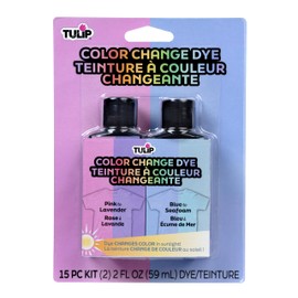 Tulip Color Change Fabric Dye Pack, Sunlight Activated, Works on 100% White Cotton Fabrics, Easy Craft Activity & Tie Dye Designs, Outdoor Reveal, Go from Pink to Lavender, Blue to Seafoam, 2 Bottles