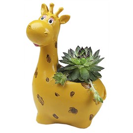 Funnuf Cute Animal Succulent Cactus Flower Planter for Home Garden Office Desktop, 1pcs, Resin Giraffe