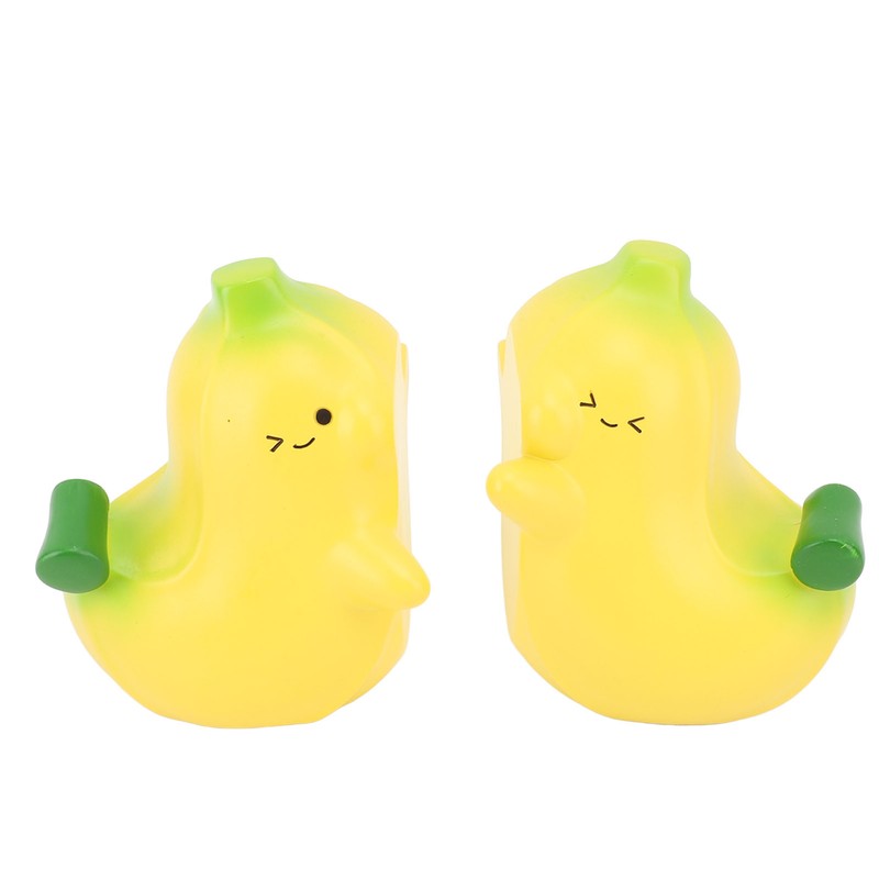 2Pcs Banana Bookend Hugging Bookends Cartoon Resin Bookend Book Stopper