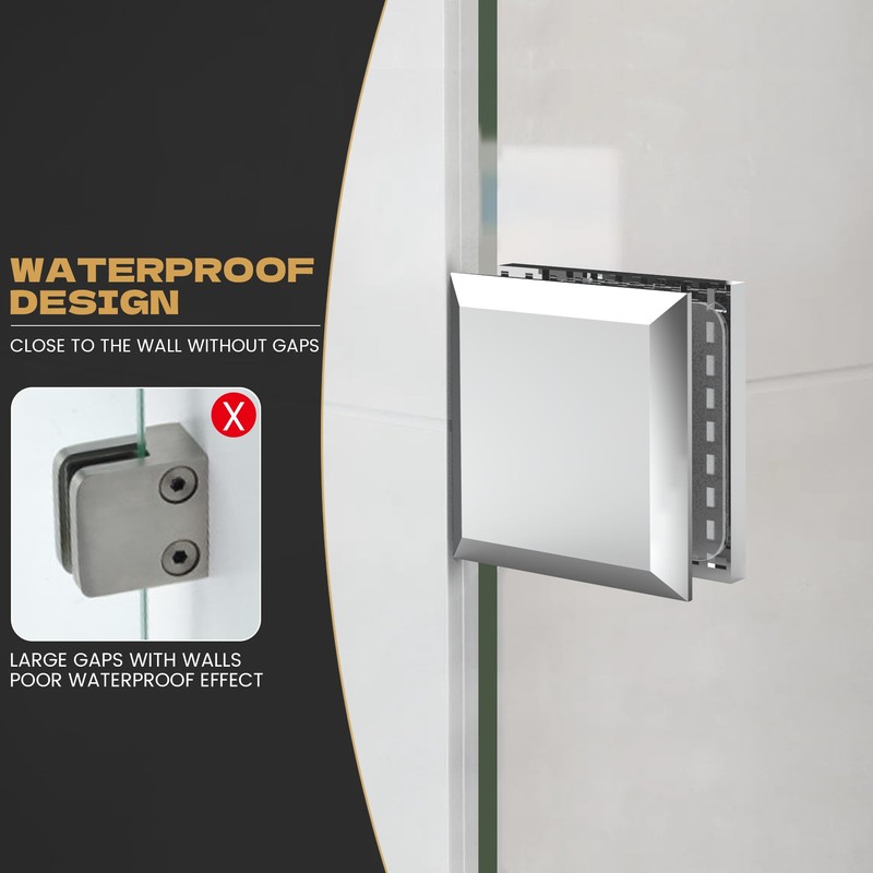 Shower Door Clamp, 2PCS 1.75" W*0.7" H Stainless Steel Clamp