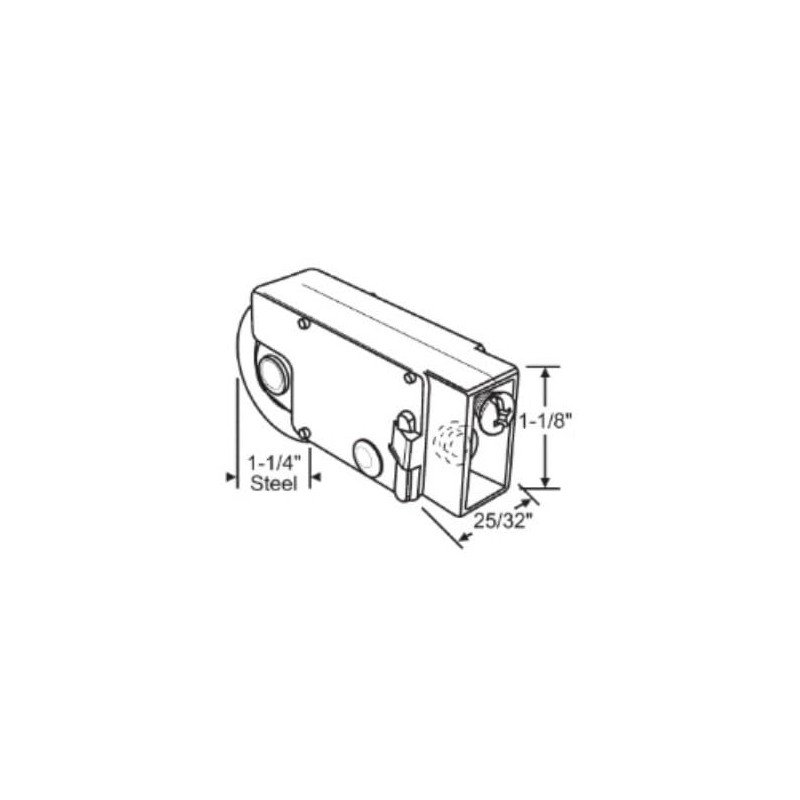 WRS Sliding Glass Door Roller - 1-1/4" Steel Wheel