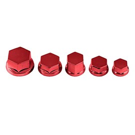 Qiilu 30Pcs Plastic & Electroplating Motorcycle Motorbike Screw Nut Bolt Cap Screw Cover(Red)