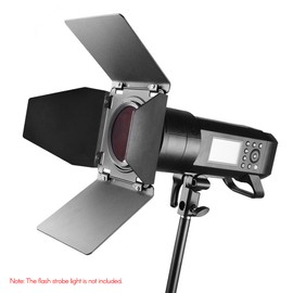 Godox BD08 Barn Door & Honeycomb Grid & 4 Color Gel Filters Kit (Red Yellow Blue Green) for Outdoor Flash Strobe Light Monolight Speedlites