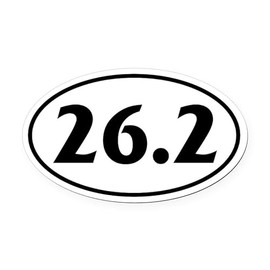 CafePress 26.2 Marathon Oval Euro Oval Car Bumper Magnet