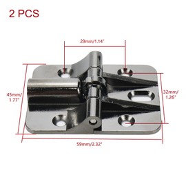 KUMGROT 2 Pcs Adjustable Position Control Hinge Zinc Alloy Torque Hinge Multi-Angle Door Hinges 4 Countersunk Holes, 2.32" x 1.77", Black