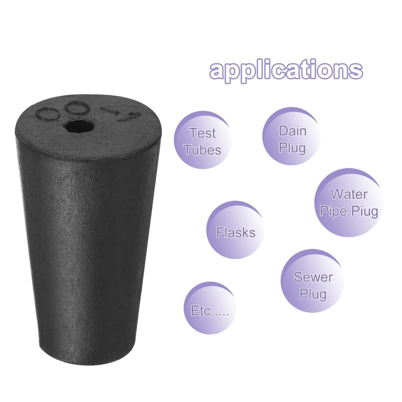 MECCANIXITY Rubber Tapered Plug 10mm to 15mm Solid Test Tubes