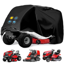 Zero-Turn Mower Cover - Riding Lawn Mower Covers Outdoor Waterproof Heavy Duty, Universal Fit Rider Tractor Lawn Mower Accessories Protects Against UV, Dust, Dirt, Wind for Outdoor Protection (Black)