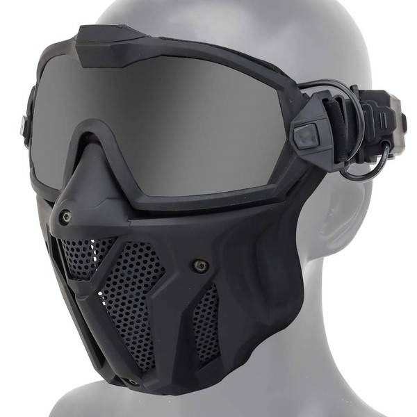 ATAIRSOFT Tactical Airsoft Anti-buée Anti-ultraviolets Lunettes de protection UV et masque en maille avec lentille interchangeable