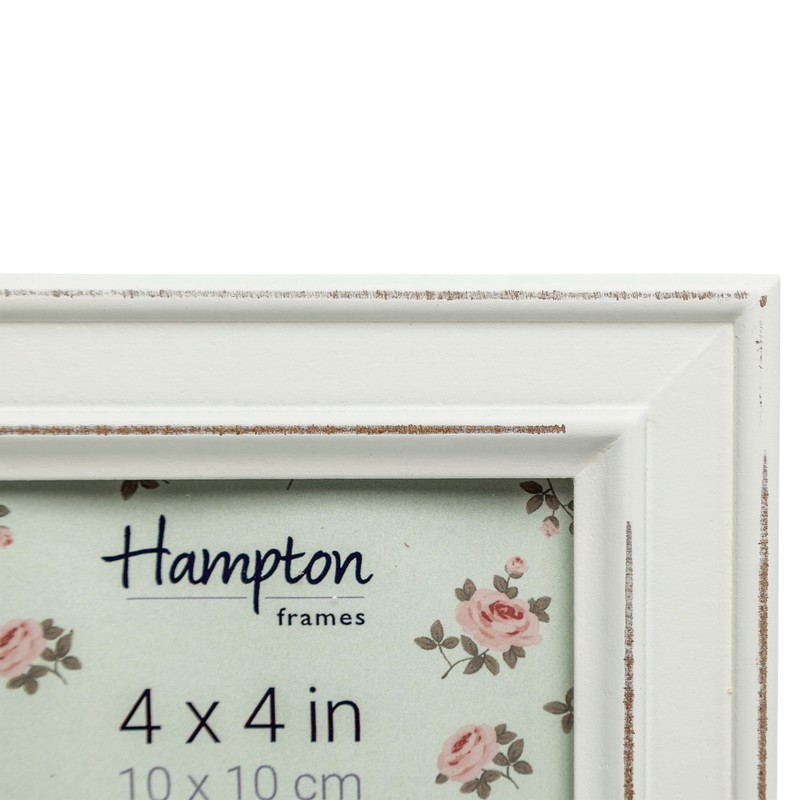 Hampton Frames PALOMA Distressed Square Picture Photo Frame White 8x8