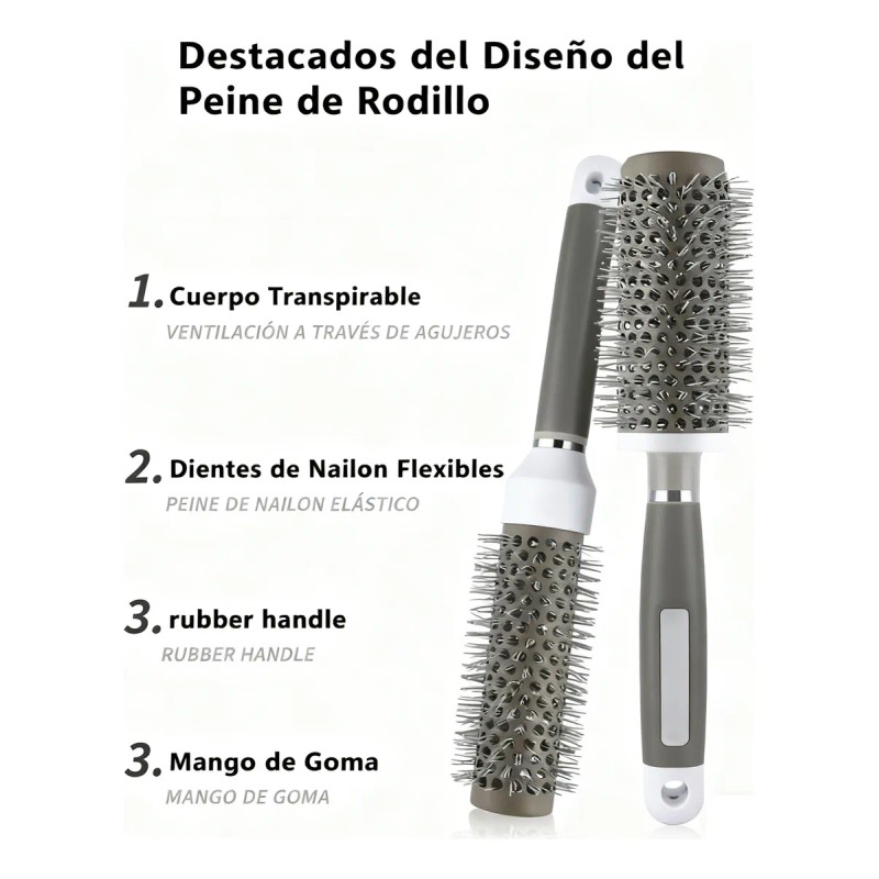 Set 4 Cepillo Cabello Ventilado Cermica Trmico Brushing