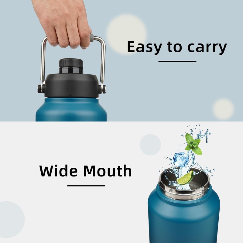 Konokyo Jug with Handle,87 oz Insulated Water Bottle with Carrying