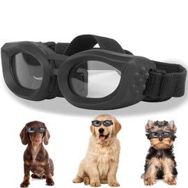 Dog Goggles Small Breed, UV/Wind/Dust/Fog Protection Pet Sunglasses with Adjustable Strap,Outdoor Dog Sunglasses for Small Dogs,Easy Wear