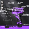 Purple 12V Cordless Drill,Electric Power Driver Kit,3/8-Inch Keyless Chuck, Variable