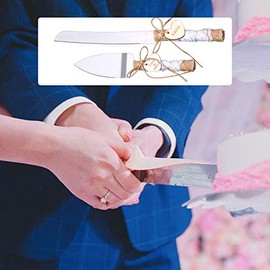 Juego de cuchillos y servidores rústicos para tartas de boda, para tartas de pizza, juego de cuchillos rústicos para tartas de boda, para fiestas, bodas, cumpleaños, aniversarios (amor y XO)