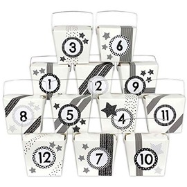 Papierdrachen DIY Advent calendar set of 24 Asian boxes - black and white - for you to craft and put together individually