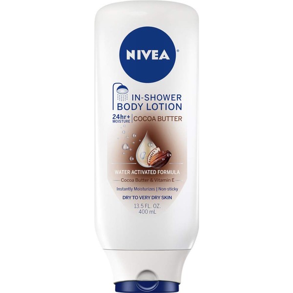Nivea Lotion In-Shower Cocoa Butter 13.5 Ounce (Dry To Very Dry Skin) (400ml) (2 Pack)