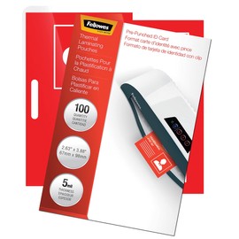 FEL52016 - Fellowes Glossy Pouches - ID Tag Punched, 5 mil, 100 Pack