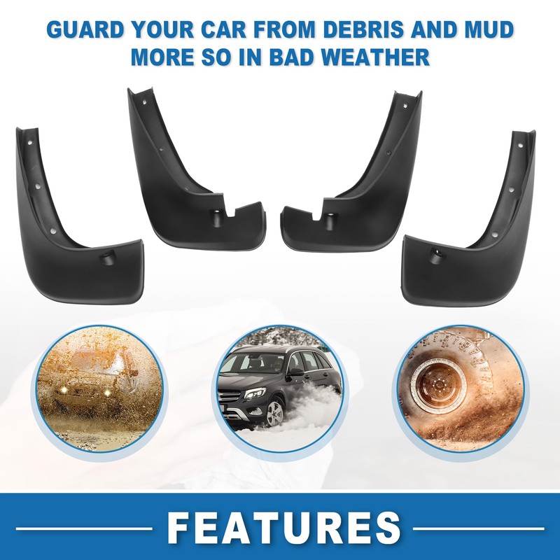 A ABSOPRO Mud Flap Splash Guard with Mount Accessories Front