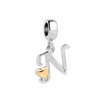 SBI Jewelry Women Gold Heart Initial Letter N Keychain Dangle