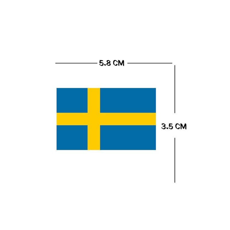 4 X Sweden Flag Temporary Tattoo Lasts 1 week Swedish