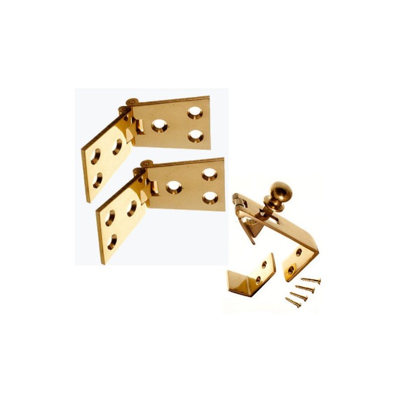 PAIR OF BRASS COUNTER FLAP HINGES 1 1/4 INCH X