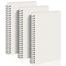 AHGXG Graph Paper Notebook Spiral 3 Pack - A5 Grid Notebook 5.7"x 8.3", Thick...