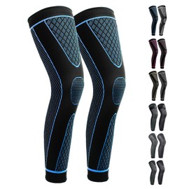 SKDK Full Leg Sleeves Long Compression Leg Sleeve Knee Sleeves Protect Leg, for Man Women Basketball, Arthritis Cycling Sport Football, Reduce Varicose Veins and Swelling of Legs