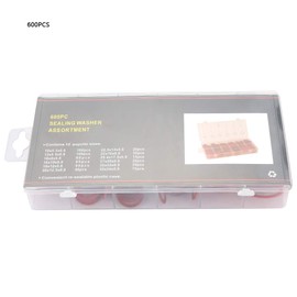600Pcs Flat Washer Steel Fibre Washers Plumbing Fiber Washer Assortment Washers 12 Sizes Flat Ring Washers Red Steel Insulation Washer Assortment Flat Ring Washers with Box (600pcs)