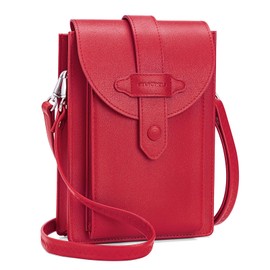 nuoku Small Crossbody Bags for Women with Elastic Band Mini Cellphone Purse Designer Phone Bag with Sponge (Deep Red)