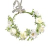 Floral Crown Headband Adjustable Ribbon Boho Rose Crown Floral Headpiece