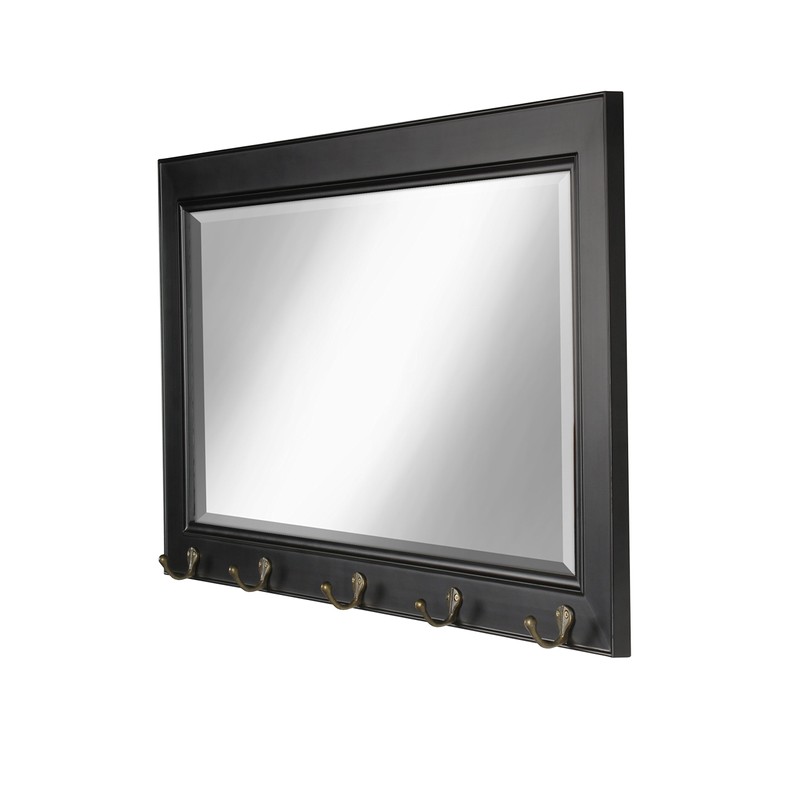 DesignOvation Kate and Laurel Pub Mirrors with 5 Metal Hooks,