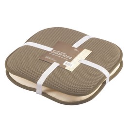 GoodGram 2 Pack Non Slip Ultra Soft Chenille Premium Comfort Memory Foam Chair Pads/Cushions - Assorted Colors (Taupe)