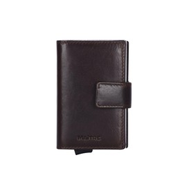 Maitre Credit Card Case - Slim Wallet for Men and Women with RFID Blocker, Wallet with Coin Compartment, Card Holder with Credit Card Slot, dark brown, Casual