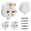 4 Pack 3 Pin Plug UK 13 Amp Plugs White