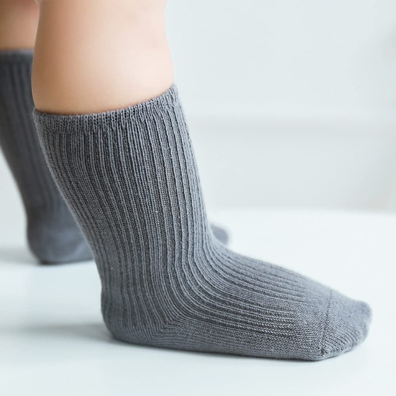 Calcetines de algodón sólido para bebés y niñas, Color sólido