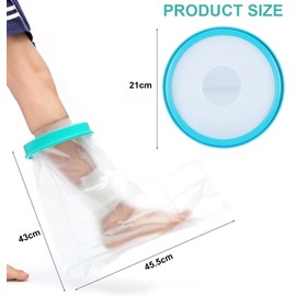Lower Leg Cast Cover, Waterproof Short Leg Cast Protector for Adult, Reusable Shower Boot Foot Protector, Dressing and Bandage Protector for Shower Ankle Foot After Surgery