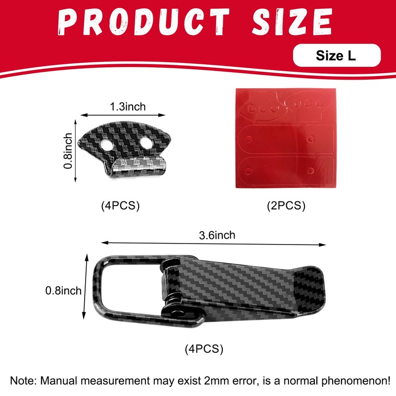 Ohleats 4 PCS Car Bumper Clip Hasp, Carbon Fiber Auto