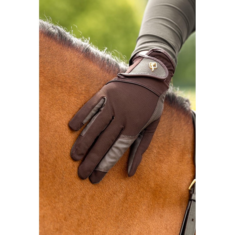 LeMieux Pro Mesh Horse Riding Gloves - Brown Small