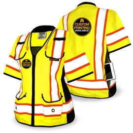 KwikSafety - Charlotte, NC - GODMOTHER Class 3 Safety Vest for Women - LOOSE FIT - ANSI OSHA Compliant Reflective Work Gear PPE/Yellow XL