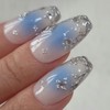 Blue Wedding Jungle Handmade Nail Tips Wedding Nails - Long