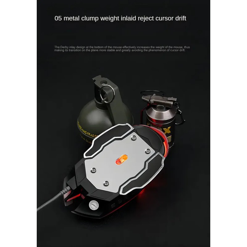 Mouse Gamer K-Snake Q5 con 6 Botones, 3200 dpi y
