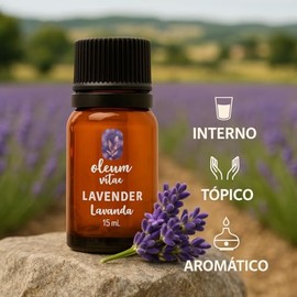OLEUM VITAE Aceite Esencial de Lavanda. Lavandula Angustifolia. 100% Puro y Orgánico. Certificado USDA ORGANIC. Aplicación Interna, Externa y Aromátic