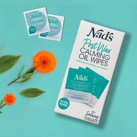 Nad's Post Wax Calming Oil Wipes Refill Pack - 20 Wipes, After Wax Remover
