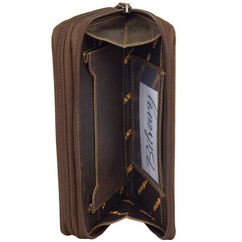 Greenburry Vintage Wallet Leather 20 cm braun
