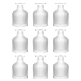 Mo0yuu'life LeDeGine Fragrance Frosted Glass Diffuser Bottles -Set of 9 pcs 150ML (5.07OZ) Bottles & Reed Sticks- Use for DIY - Empty Diffuser Bottles for Home Office Bathroom Decoration Vase