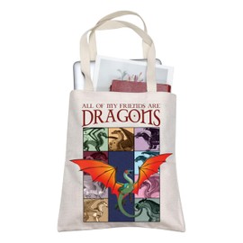 Dragon Tote Bag Wings Fire Novel Inspired Gift Bag Dragon Book Lover Gift All Of My Friends Are Dragons Bag For Dragon Fans (TB, All Dragon Tote-PY2)